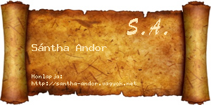 Sántha Andor névjegykártya